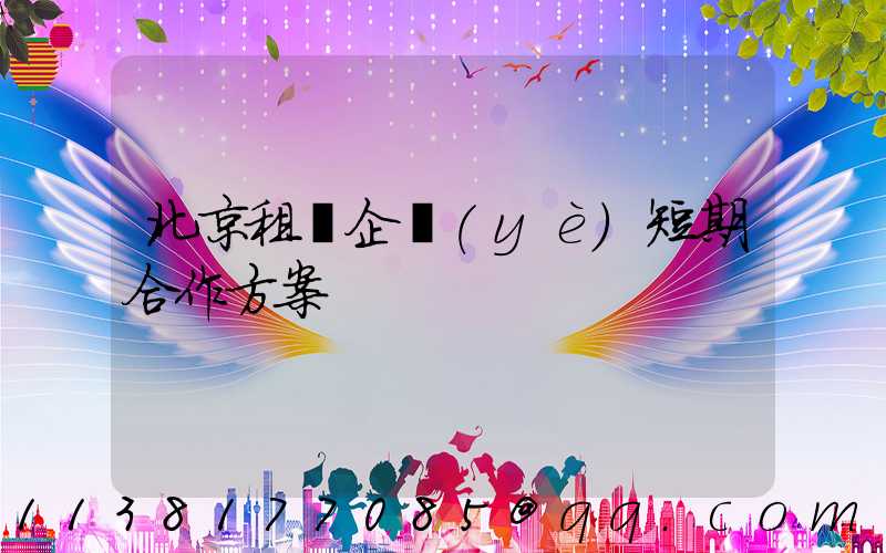 北京租車企業(yè)短期合作方案