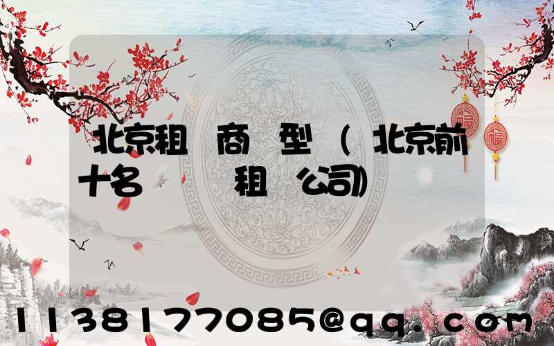 北京租車商務型車(北京前十名網約車租車公司)