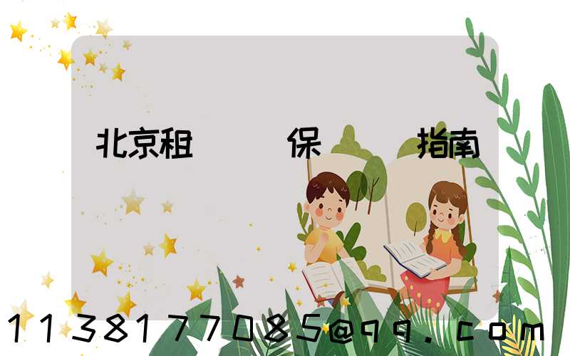 北京租車車輛保險選擇指南